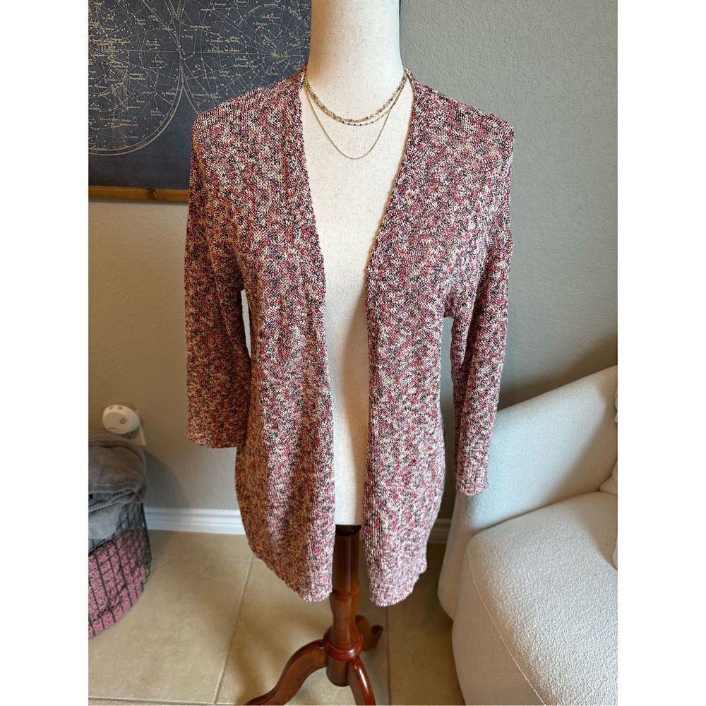 J. Jill Open Front Knit Textured Colorful Women’s Cardigan Size S